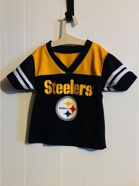 NFL Youth Steelers Black and Gold Short Sleeve Jersey Tee 2T